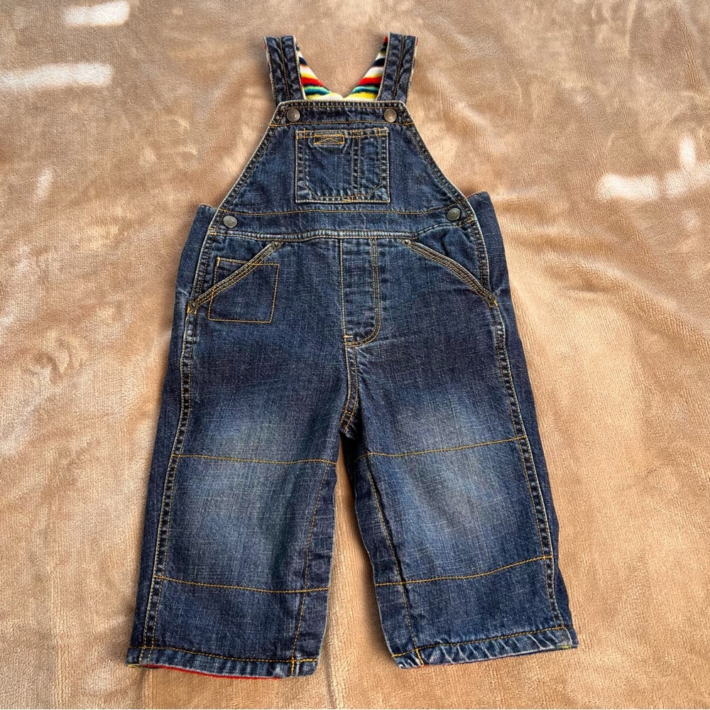 GAP Thick Fleece Lined Vintage Winter Baby Overalls - Size 12M to 18M
